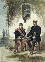 Rencontre entre Otto von Bismarck (1815-98) et Napoléon III (1808-73) à Donchery, le 2 septembre 1870